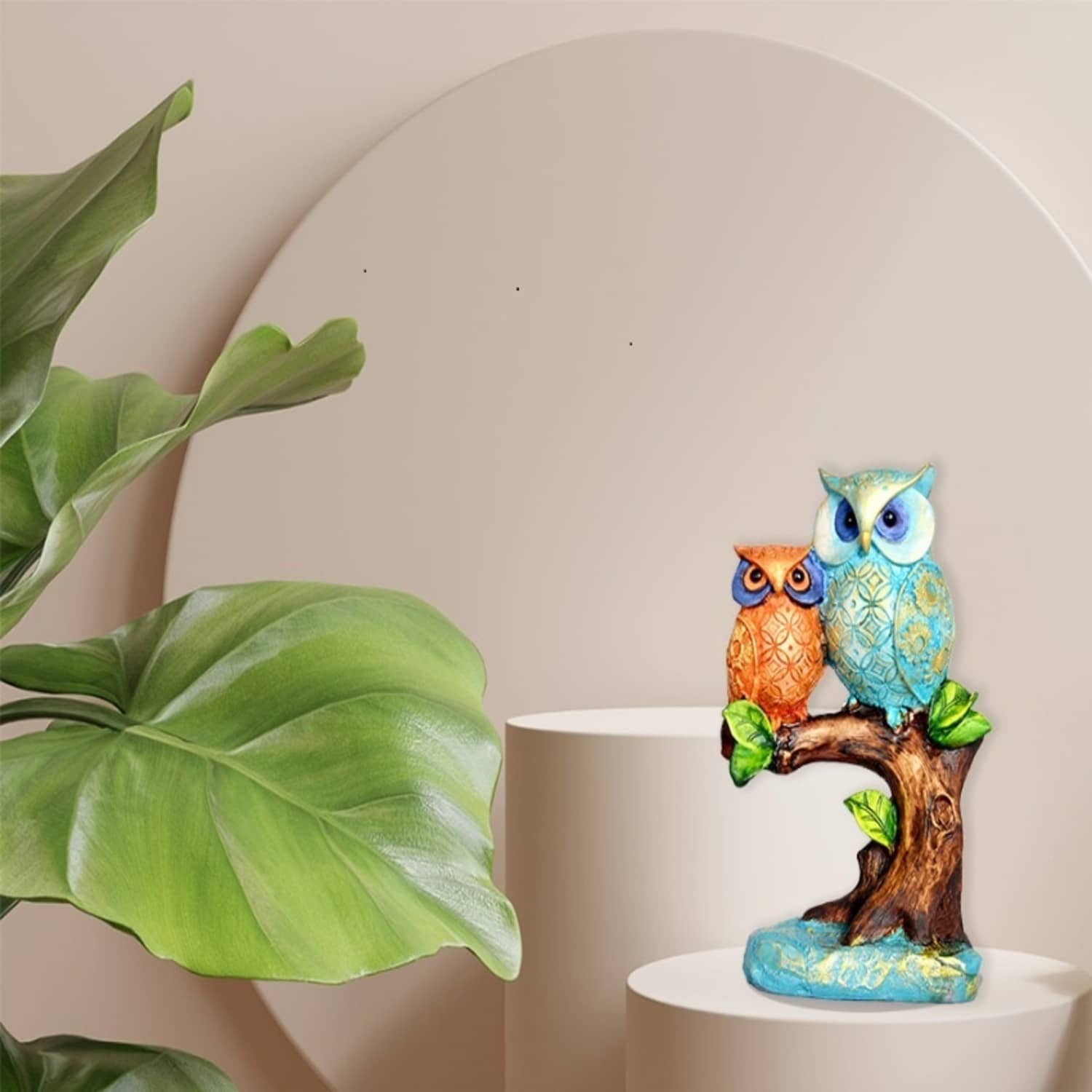 Polyresin Owl Mix Bird Statue