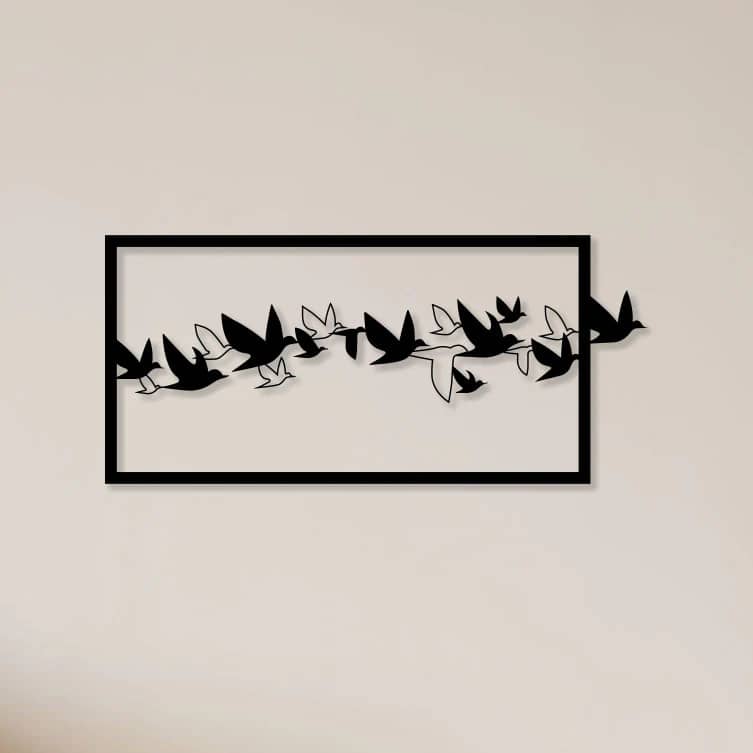 Flying Bird In Group Metal Wall Art