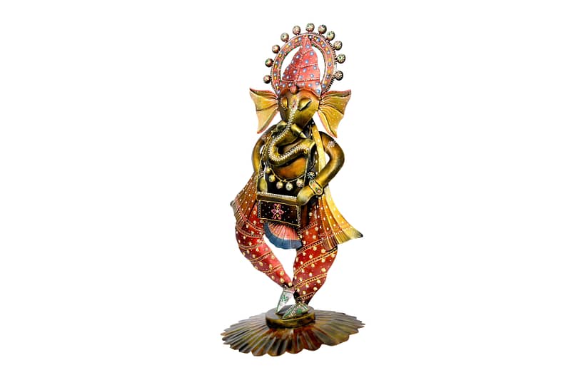 Metal Standing Ganesha with Harmonium 2
