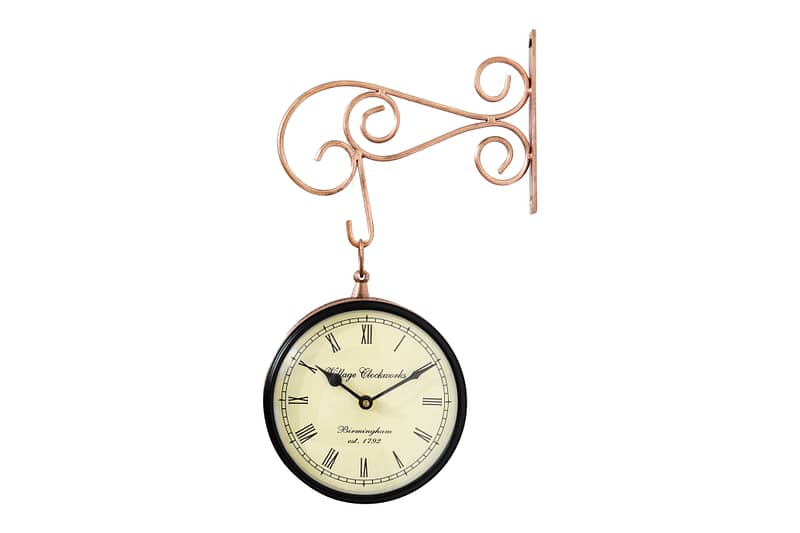 Vintage Style Double-Sided Analog Railway Clock
