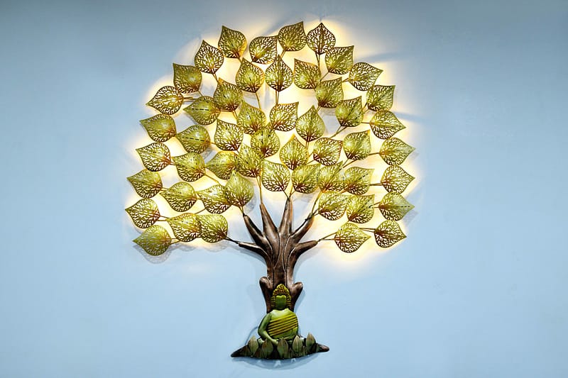 Metal Budha Tree With LED