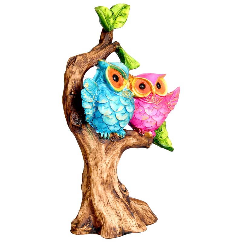 Owl Couple Bird Statue 4