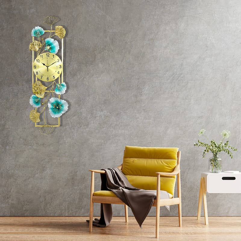 Multicolor Pipe Framed Floral Wall Clock