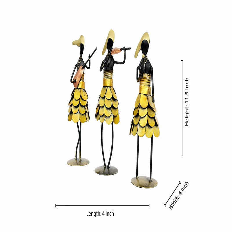 Metal Handicraft Coin Musician Dolls