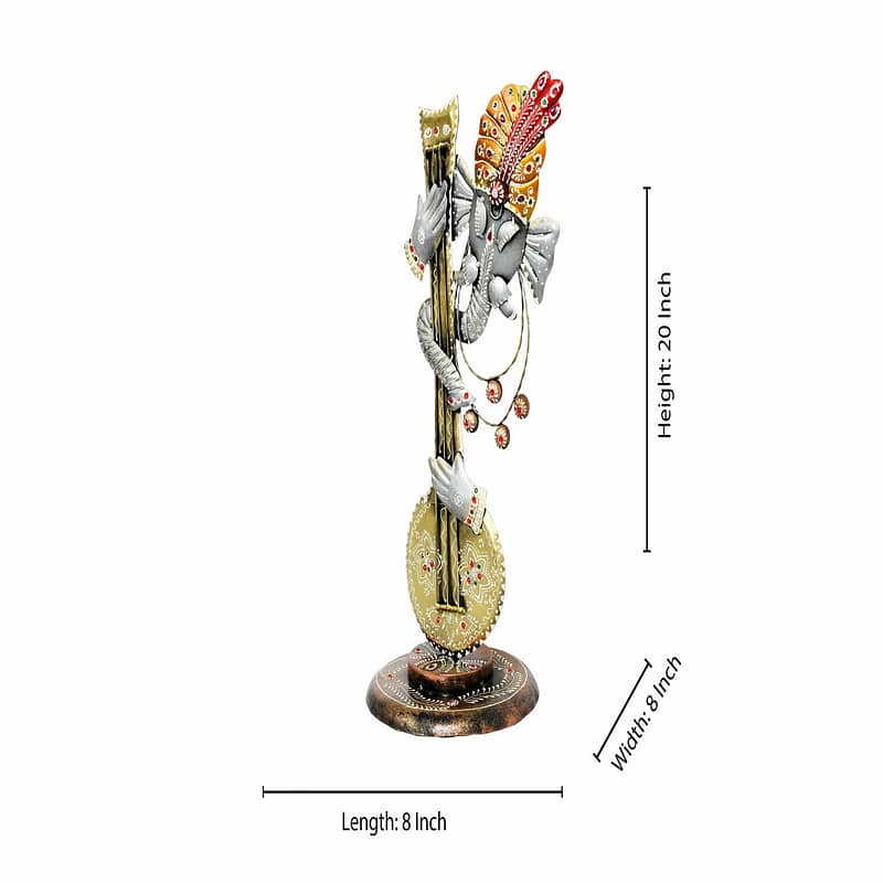 Metal Standing Guitar Ganesha