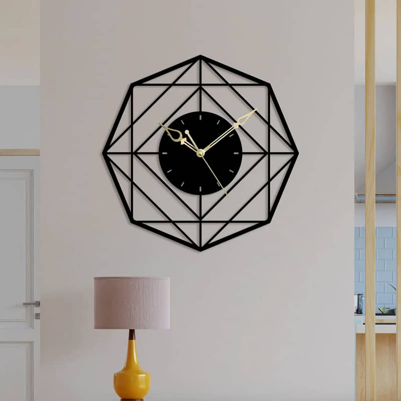Attractive Hexagon Metal Wall Clock