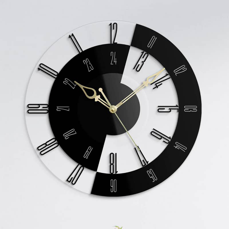 Acrylic Designer Roman Round Wall Clock 2