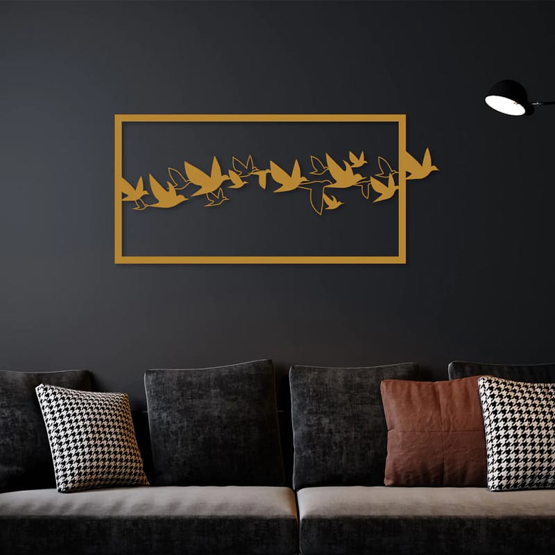 Flying Bird In Group Metal Wall Art
