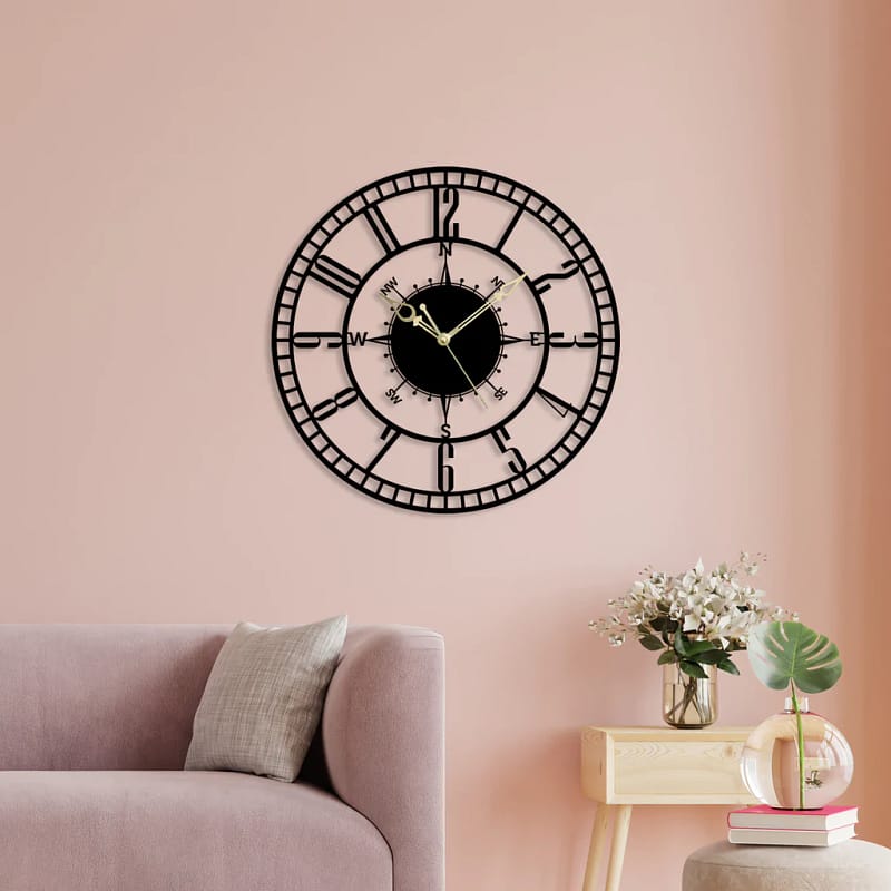 Direction Roman Design Metal Wall Clock 2