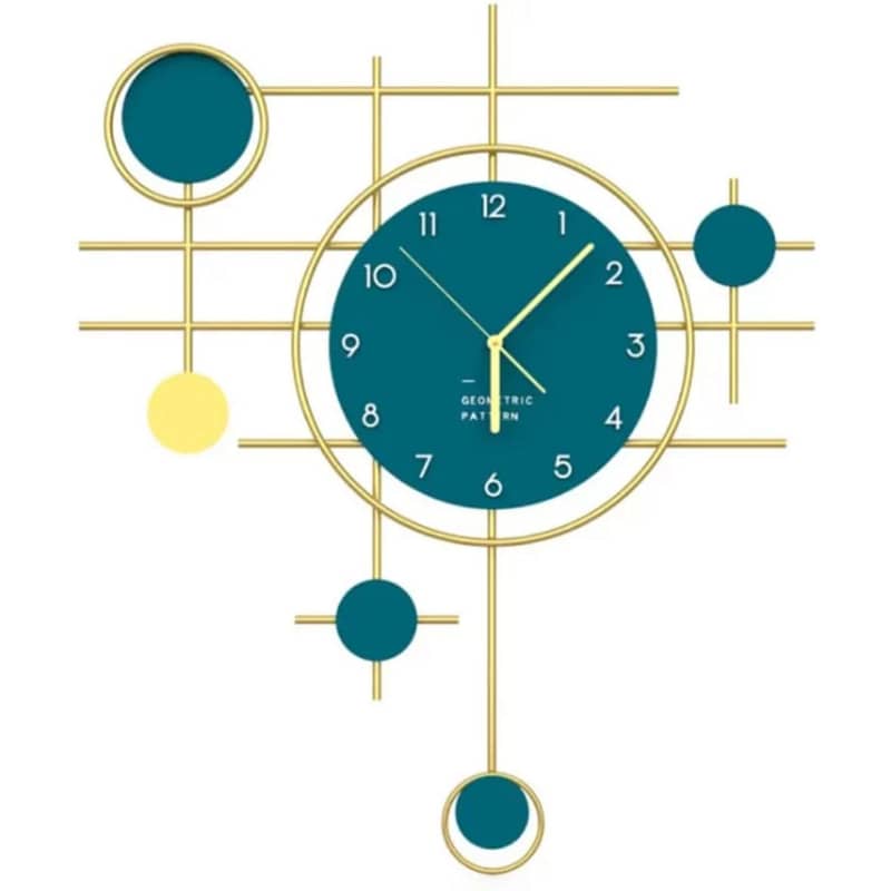 Blue Metallic Wall Clock