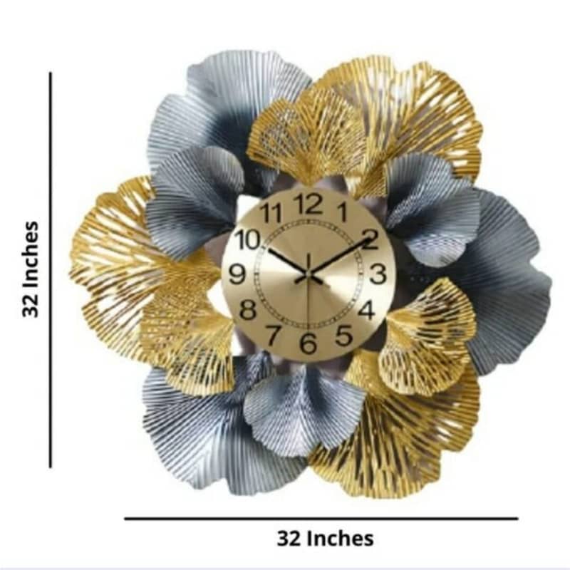 Flowers Decorative Metal Wall Clock