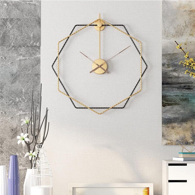 Hexagonal Metal Wall Clock