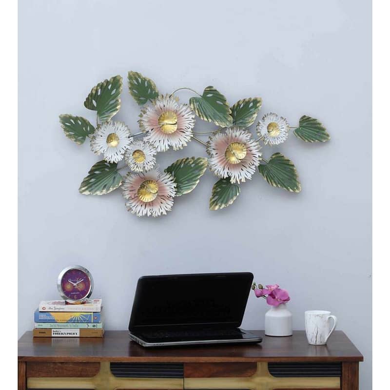 Floral Abstract Metal Wall Art (61 X 32 Inches)