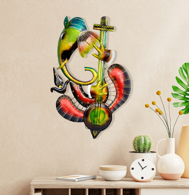 MultiColor Large Guitar Ganesha With LED